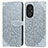 Coque Portefeuille Motif Fantaisie Livre Cuir Etui Clapet S04D pour Huawei Honor 50 SE 5G Gris