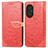 Coque Portefeuille Motif Fantaisie Livre Cuir Etui Clapet S04D pour Huawei Honor 50 SE 5G Rouge