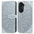 Coque Portefeuille Motif Fantaisie Livre Cuir Etui Clapet S04D pour Huawei Honor 60 5G Gris