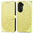 Coque Portefeuille Motif Fantaisie Livre Cuir Etui Clapet S04D pour Huawei Honor 60 5G Jaune