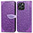 Coque Portefeuille Motif Fantaisie Livre Cuir Etui Clapet S04D pour Huawei Honor 60 SE 5G Violet