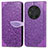 Coque Portefeuille Motif Fantaisie Livre Cuir Etui Clapet S04D pour Huawei Honor Magic3 5G Violet