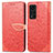 Coque Portefeuille Motif Fantaisie Livre Cuir Etui Clapet S04D pour Huawei Honor V40 5G Rouge