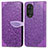 Coque Portefeuille Motif Fantaisie Livre Cuir Etui Clapet S04D pour Huawei Nova 9 Violet