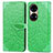 Coque Portefeuille Motif Fantaisie Livre Cuir Etui Clapet S04D pour Huawei P50 Pro Vert