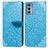 Coque Portefeuille Motif Fantaisie Livre Cuir Etui Clapet S04D pour Motorola Moto Edge 20 5G Bleu