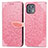 Coque Portefeuille Motif Fantaisie Livre Cuir Etui Clapet S04D pour Motorola Moto Edge 20 Lite 5G Or Rose