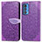 Coque Portefeuille Motif Fantaisie Livre Cuir Etui Clapet S04D pour Motorola Moto Edge 20 Pro 5G Violet