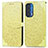 Coque Portefeuille Motif Fantaisie Livre Cuir Etui Clapet S04D pour Motorola Moto Edge (2021) 5G Jaune