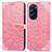 Coque Portefeuille Motif Fantaisie Livre Cuir Etui Clapet S04D pour Motorola Moto Edge 30 Pro 5G Or Rose