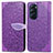 Coque Portefeuille Motif Fantaisie Livre Cuir Etui Clapet S04D pour Motorola Moto Edge 30 Pro 5G Violet