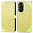 Coque Portefeuille Motif Fantaisie Livre Cuir Etui Clapet S04D pour Motorola Moto Edge Plus (2022) 5G Jaune