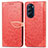 Coque Portefeuille Motif Fantaisie Livre Cuir Etui Clapet S04D pour Motorola Moto Edge Plus (2022) 5G Rouge