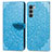Coque Portefeuille Motif Fantaisie Livre Cuir Etui Clapet S04D pour Motorola Moto Edge S30 5G Bleu