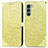 Coque Portefeuille Motif Fantaisie Livre Cuir Etui Clapet S04D pour Motorola Moto Edge S30 5G Jaune