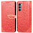 Coque Portefeuille Motif Fantaisie Livre Cuir Etui Clapet S04D pour Motorola Moto Edge S30 5G Rouge