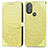 Coque Portefeuille Motif Fantaisie Livre Cuir Etui Clapet S04D pour Motorola Moto G Play Gen 2 Jaune