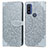 Coque Portefeuille Motif Fantaisie Livre Cuir Etui Clapet S04D pour Motorola Moto G Pure Gris