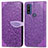 Coque Portefeuille Motif Fantaisie Livre Cuir Etui Clapet S04D pour Motorola Moto G Pure Violet