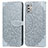 Coque Portefeuille Motif Fantaisie Livre Cuir Etui Clapet S04D pour Motorola Moto G Stylus (2021) Gris