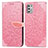 Coque Portefeuille Motif Fantaisie Livre Cuir Etui Clapet S04D pour Motorola Moto G Stylus (2021) Or Rose