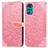 Coque Portefeuille Motif Fantaisie Livre Cuir Etui Clapet S04D pour Motorola Moto G22 Or Rose