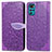 Coque Portefeuille Motif Fantaisie Livre Cuir Etui Clapet S04D pour Motorola Moto G22 Violet