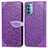 Coque Portefeuille Motif Fantaisie Livre Cuir Etui Clapet S04D pour Motorola Moto G31 Violet