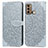 Coque Portefeuille Motif Fantaisie Livre Cuir Etui Clapet S04D pour Motorola Moto G40 Fusion Gris