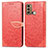 Coque Portefeuille Motif Fantaisie Livre Cuir Etui Clapet S04D pour Motorola Moto G60 Rouge