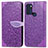 Coque Portefeuille Motif Fantaisie Livre Cuir Etui Clapet S04D pour Motorola Moto G60s Violet