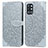 Coque Portefeuille Motif Fantaisie Livre Cuir Etui Clapet S04D pour OnePlus 9R 5G Gris