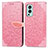 Coque Portefeuille Motif Fantaisie Livre Cuir Etui Clapet S04D pour OnePlus Nord 2 5G Or Rose