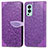 Coque Portefeuille Motif Fantaisie Livre Cuir Etui Clapet S04D pour OnePlus Nord 2 5G Violet