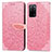 Coque Portefeuille Motif Fantaisie Livre Cuir Etui Clapet S04D pour Oppo A53s 5G Or Rose