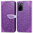 Coque Portefeuille Motif Fantaisie Livre Cuir Etui Clapet S04D pour Oppo A53s 5G Violet