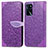 Coque Portefeuille Motif Fantaisie Livre Cuir Etui Clapet S04D pour Oppo A54s Violet