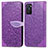 Coque Portefeuille Motif Fantaisie Livre Cuir Etui Clapet S04D pour Oppo A55S 5G Violet