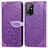 Coque Portefeuille Motif Fantaisie Livre Cuir Etui Clapet S04D pour Oppo A94 5G Violet