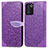 Coque Portefeuille Motif Fantaisie Livre Cuir Etui Clapet S04D pour Oppo K9S 5G Violet