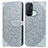 Coque Portefeuille Motif Fantaisie Livre Cuir Etui Clapet S04D pour Oppo Reno5 A Gris