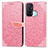 Coque Portefeuille Motif Fantaisie Livre Cuir Etui Clapet S04D pour Oppo Reno5 A Or Rose