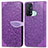 Coque Portefeuille Motif Fantaisie Livre Cuir Etui Clapet S04D pour Oppo Reno5 A Violet