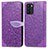 Coque Portefeuille Motif Fantaisie Livre Cuir Etui Clapet S04D pour Oppo Reno6 Z 5G Violet