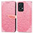 Coque Portefeuille Motif Fantaisie Livre Cuir Etui Clapet S04D pour Oppo Reno7 Pro 5G Or Rose