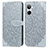 Coque Portefeuille Motif Fantaisie Livre Cuir Etui Clapet S04D pour Realme 10 4G Gris