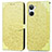 Coque Portefeuille Motif Fantaisie Livre Cuir Etui Clapet S04D pour Realme 10 4G Jaune