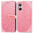 Coque Portefeuille Motif Fantaisie Livre Cuir Etui Clapet S04D pour Realme 10 4G Or Rose