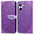 Coque Portefeuille Motif Fantaisie Livre Cuir Etui Clapet S04D pour Realme 10 4G Violet