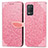 Coque Portefeuille Motif Fantaisie Livre Cuir Etui Clapet S04D pour Realme 8 5G Or Rose